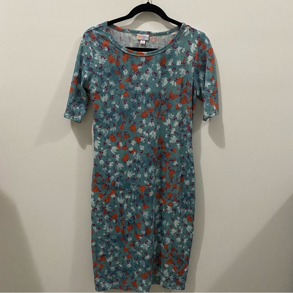 LULAROE Julia Blue Dress M